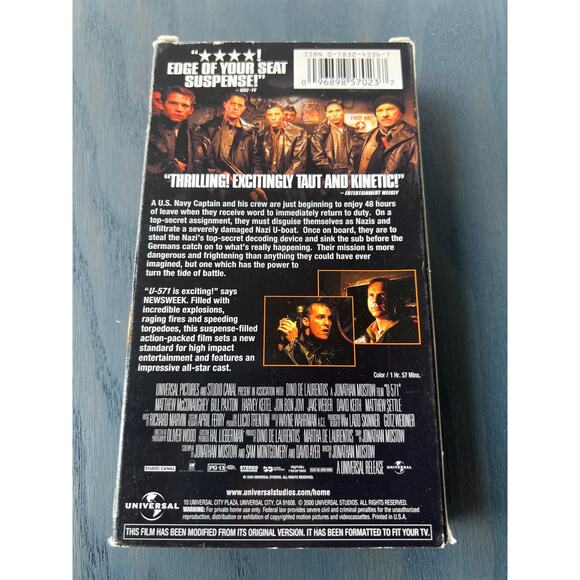 U-571 Matthew McConaughey War Action Movie Vintage 2000 VHS Tape Pre-Loved - Picture 2 of 4